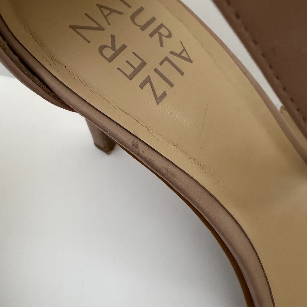 Naturalizer Nude Strappy Heels | LEAH Ankle Strap Sandals | Size 8M - Picture 6 of 11